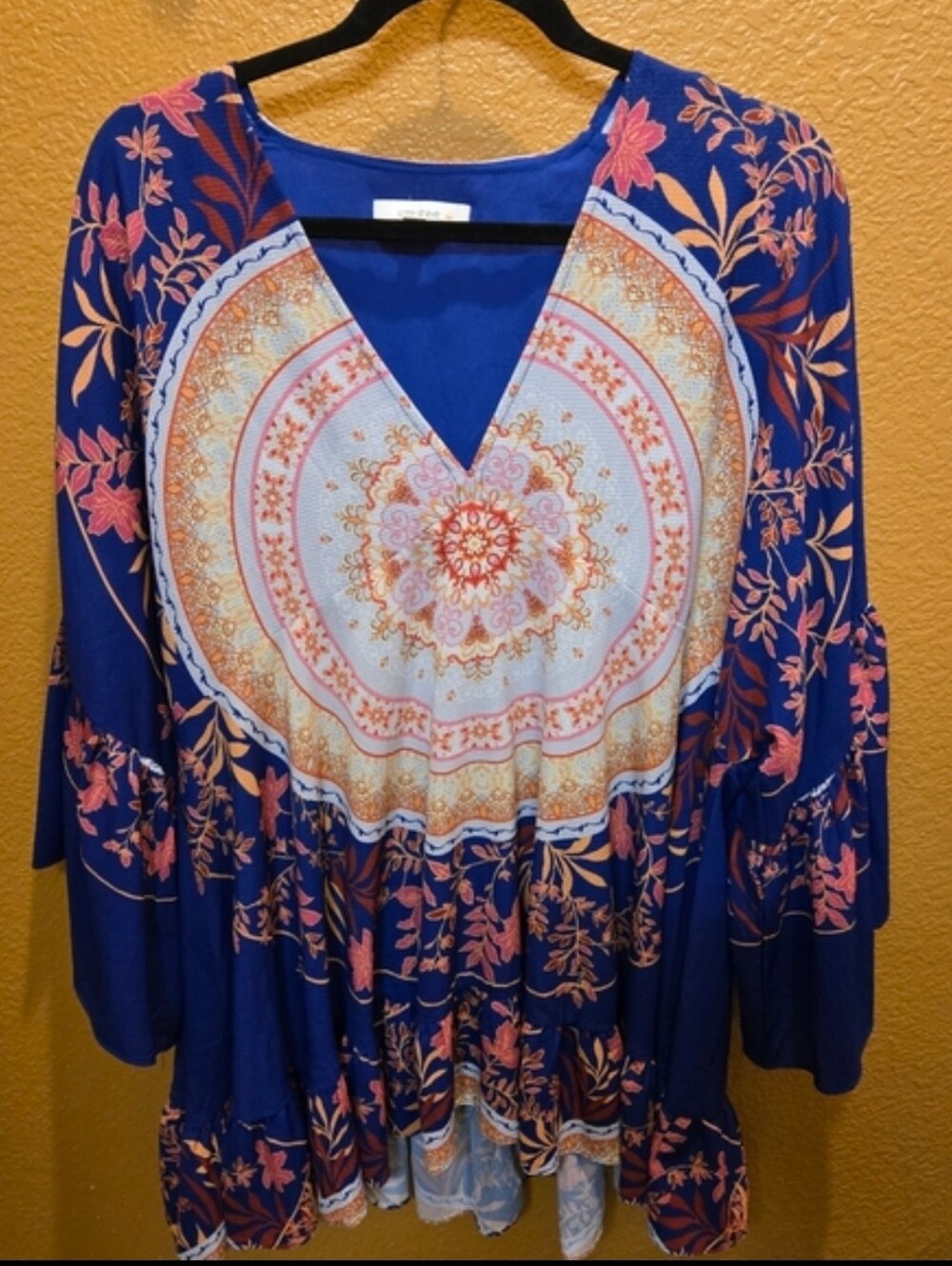Anthropologie Blue and Pink Floral Tunic - Picture 14 of 15